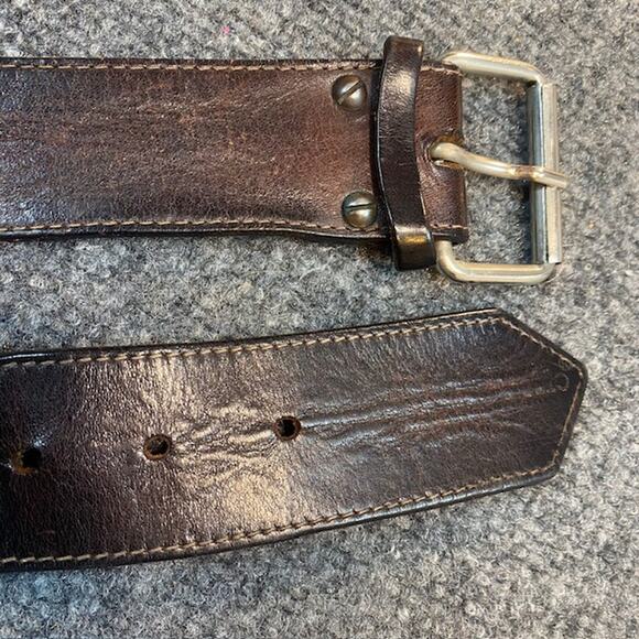 Frankie Morello Embellished Studded Women\'s Size Large Brown Leather Belt